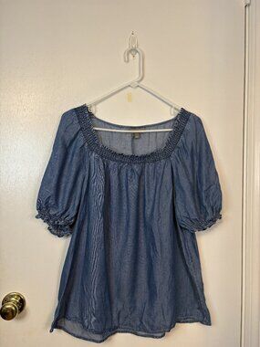 Style & Co. Cotton Chambray Denim Top Shirt